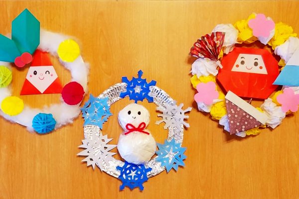 保育園　12月 冬の製作 かわいい「リース」５選 クリスマス・ゆきだるま・お正月 イメージ