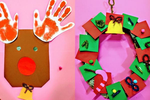 保育園　12月製作  クリスマス（トナカイ・リース・スノードーム） イメージ
