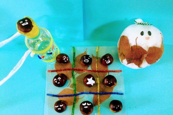 保育園　11月製作落ち葉・とちのみを使った製作や遊びを紹介 イメージ